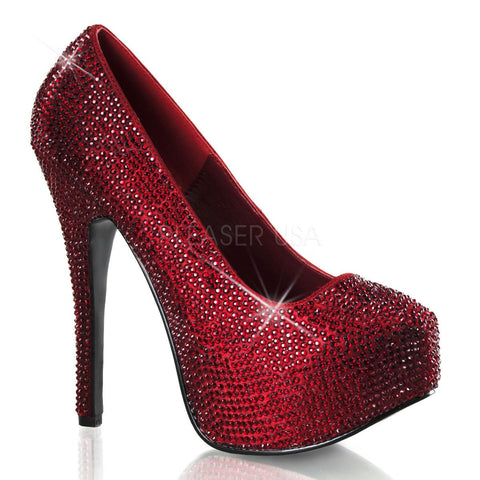 Bordello Teeze 06 Ladies Red Svarosky Peep Toes Shoes Platform Heel Pump Sandal - BOOTSANDLEATHER