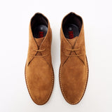 Lucini Men Brown Tan Suede Lace Up Desert Chukka 2 Eyelet Boots Chisel Toe - BOOTSANDLEATHER