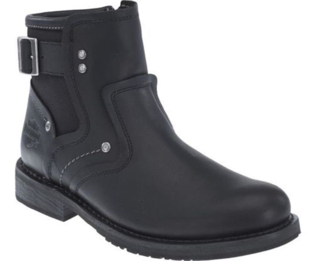Harley Davidson Woodruff Men S Black Leather Biker Boots Ankle Bike Boot