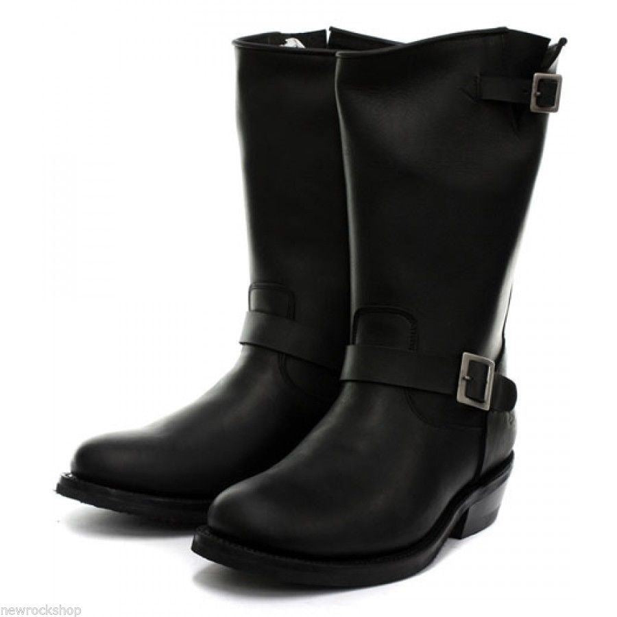 Grinders Ladies Rebel Biker Bike Safety Heel Boot Sole Black