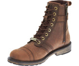Harley Davidson Drexel Leather Men 2 Buckles Boots Brown Motor Bike - BOOTSANDLEATHER