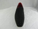 Rossellini Baldoria Mens Shoes Black Faux Suede Studded Heel Loafer Mocasin - BOOTSANDLEATHER