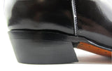 Grinders Austin Men Leather Ankle Zip Burgundy Red Boots Block Heel - BOOTSANDLEATHER