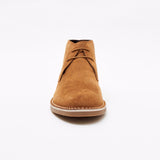 Lucini Men Brown Tan Suede Lace Up Desert Chukka 2 Eyelet Boots Chisel Toe - BOOTSANDLEATHER