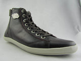 Harley Davidson Oberlin Dark Brown Leather Biker Men Shoes High Top Sneaker Zip - BOOTSANDLEATHER