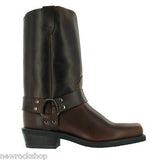 Grinders Rare Waxy Renegade High Biker Western Leather Brown Boots Unisex - BOOTSANDLEATHER