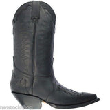 Grinders Arizona Cowboy Western Black Leather Boots Knee High Boot West Biker - BOOTSANDLEATHER