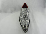 Rossellini Benitez Men Shoes Black Leather Snake Skin Lined Metal Pointed Rock - BOOTSANDLEATHER