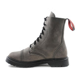 Angry Itch 8 Hole Punk Vintage Grey Leather Army Ranger Boot Light Sole - BOOTSANDLEATHER
