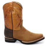 Grinders New Unisex El Paso Brown Biker Cowboy Western Leather Boots - BOOTSANDLEATHER