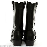 Grinders Rare Old Waxy Renegade Unisex Hi Biker Black Leather Boots - BOOTSANDLEATHER