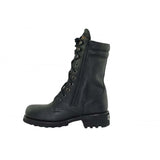 Loblan 2024 Black Biker Boots Combat Military Lace Up Handmade Boot Side Pocket - BOOTSANDLEATHER