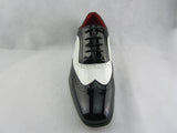 Rossellini Borsalino Mens Shoes Lace Up Brogue Black White Pointed Casual Shoe - BOOTSANDLEATHER