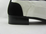 Rossellini Hackney Men Shoes Black White Nubuck Leather Lined Pointed Wedding - BOOTSANDLEATHER