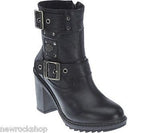 Harley Davidson Ludwell Ladies Biker Boots Black Leather Heel Boot - BOOTSANDLEATHER