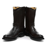 Grinders New Mens Vegas Boot Black Biker Cowboy Western Leather Boots - BOOTSANDLEATHER