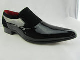 Rossellini Hackney Men Shoes Black Nubuck Leather Lined Pointed Slip On Smart - BOOTSANDLEATHER