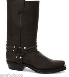 Grinders New Renegade Hi Biker Brown Leather Boots - BOOTSANDLEATHER
