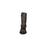 Loblan 501 Brown Waxy Leather Mens Biker Bike Boots Classic Round Toe Hand Made - BOOTSANDLEATHER