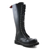 Angry Itch 20 Hole Punk Black Buckle Leather Army Ranger Boots Steel Toe Zip - BOOTSANDLEATHER