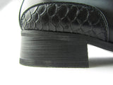 Rossellini Benitez Mens Shoes Black Leather Lined Metal Pointed Rock Shoe - BOOTSANDLEATHER