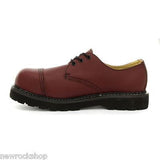 Grinders Regent Ladies Shoes Red Cherry Leather Safety Steel Cap Unisex Boot - BOOTSANDLEATHER