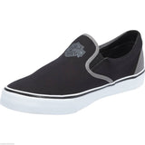 Harley Davidson Genuine Marchmont Black  Grey Mens Biker Slip On Relax Shoes - BOOTSANDLEATHER