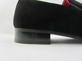 Rossellini Rimini Mens Moccasin Shoes Black Nubuck Leather Lined Heel Loafer - BOOTSANDLEATHER