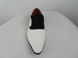 Rossellini Armando Mens Shoes White Patent Black Nubuck Lace Up Pointed Casual - BOOTSANDLEATHER