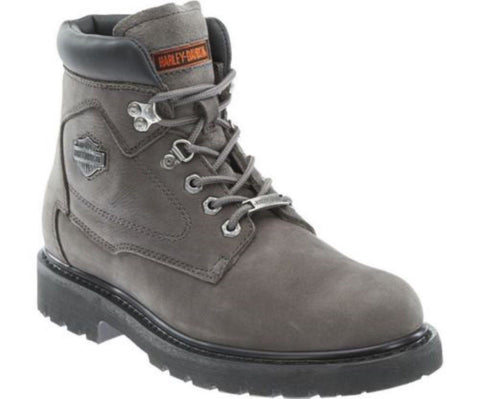 Harley Davidson Ladies Bayport Grey Leather Boots Biker Ride Women Trailer - BOOTSANDLEATHER