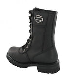 Harley Davidson Shoes - Boots Matisa - Black 10" Lace Up Boot Leather Zip Biker - BOOTSANDLEATHER