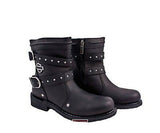 Harley Davidson Women'S Chryse Black Leather 6.5-Inch New Motorcycle Boots - BOOTSANDLEATHER