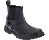 Harley Davidson Duran Men'S Biker Boots Black Leather Ankle Boot Slip On - BOOTSANDLEATHER