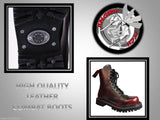 Angry Itch 8 Hole Punk Burgundy Leather Army Ranger Boots With Steel Toe - BOOTSANDLEATHER