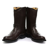 Grinders New Mens Vegas Boot Brown Biker Cowboy Western Leather Boots - BOOTSANDLEATHER