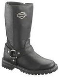 Harley Davidson New Ladies Lily 11.5" Harness Boot Black Leather Zip Biker Boots - BOOTSANDLEATHER