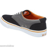 Harley Davidson Genuine Lawthorn Black Grey Mens Biker Trainers Relax Lace Shoes - BOOTSANDLEATHER