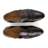 Lucini Formal Mens Cuban Heels Real Leather Slip On Wedding Shoes Brown - BOOTSANDLEATHER
