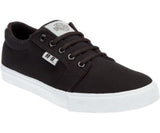 Harley Davidson Ellis Mens Black Canvas Trainers White Sole Relax Lace Up Shoes - BOOTSANDLEATHER