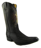 Grinders Kansas Cowboy Western Brwon Leather Boots Knee High Boot West Biker - BOOTSANDLEATHER