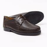 Lucini Formal Men Brown Sheep Leather 3 Eyelet Comfort Shoes Wedding Office Work - BOOTSANDLEATHER