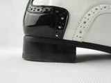 Rossellini Prato Z2 Mens Shoes Lace Up Brogue Black White Pointed Casual Shoe - BOOTSANDLEATHER