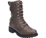 Harley Davidson Balsa Biker Boots Grey Stone Leather Ankle Lace Up Combat Boot - BOOTSANDLEATHER