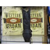 Loblan 641 Black Waxy Leather Mens Cowboy Boots Classic Biker Western - BOOTSANDLEATHER