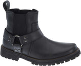 Harley Davidson Duran Men'S Biker Boots Black Leather Ankle Boot Slip On - BOOTSANDLEATHER