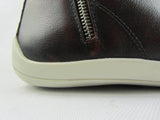 Harley Davidson Oberlin Dark Brown Leather Biker Men Shoes High Top Sneaker Zip - BOOTSANDLEATHER