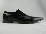 Rossellini Hackney Men Shoes Black Nubuck Leather Lined Pointed Slip On Smart - BOOTSANDLEATHER