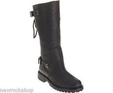 Harley Davidson Alexa Ladies Biker Boots Black Leather Back Lace Riding Boot - BOOTSANDLEATHER