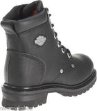 Harley Davidson Shawnee Ladies Biker Boots Black Leather Riding Ankle Boot - BOOTSANDLEATHER