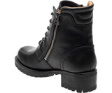 Harley Davidson Ladies Asher Black Leather Zip Lace-Up Boot Biker Boots - BOOTSANDLEATHER